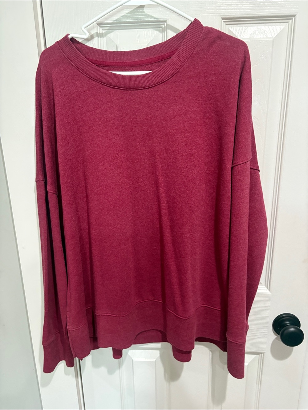Time and Tru Oversized Crewneck Sweater - Burgundy